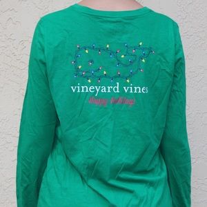 Vineyard vines Christmas lights whale long sleeve